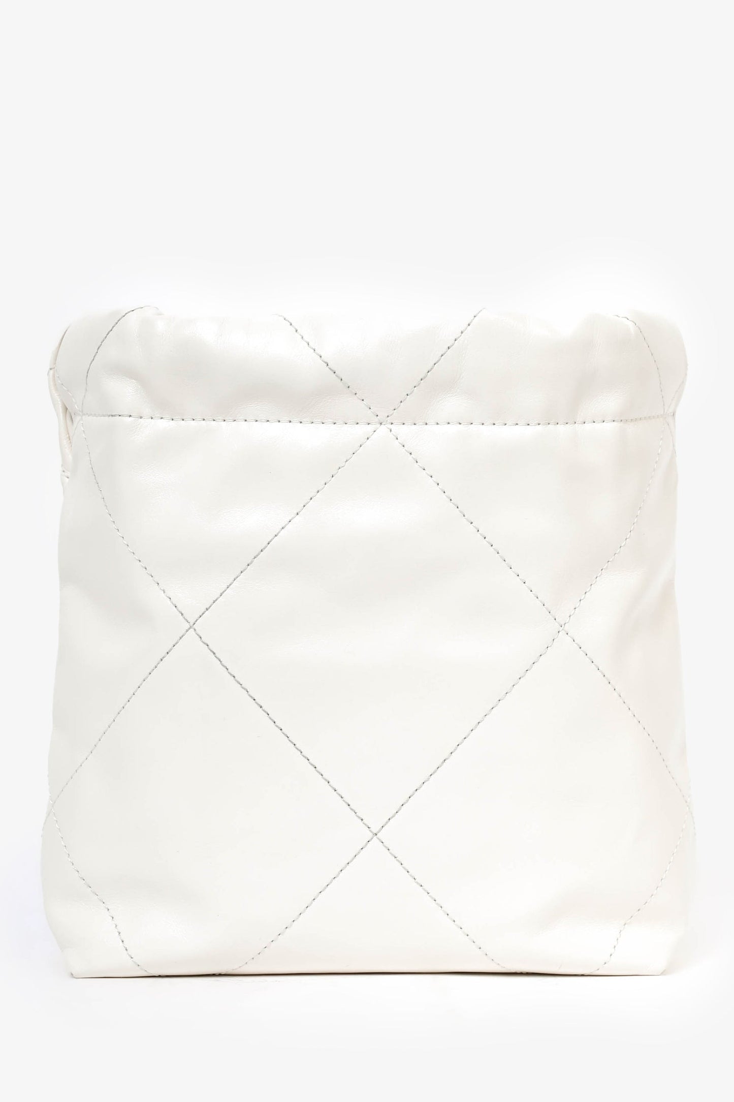 Pre-Loved Chanel™ 22 White Lambskin Mini Hobo
