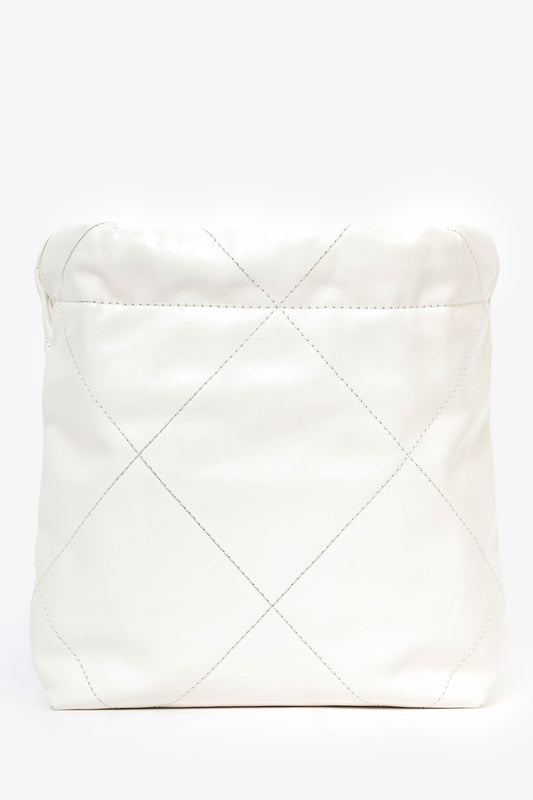 Pre-Loved Chanel™ 22 White Lambskin Mini Hobo
