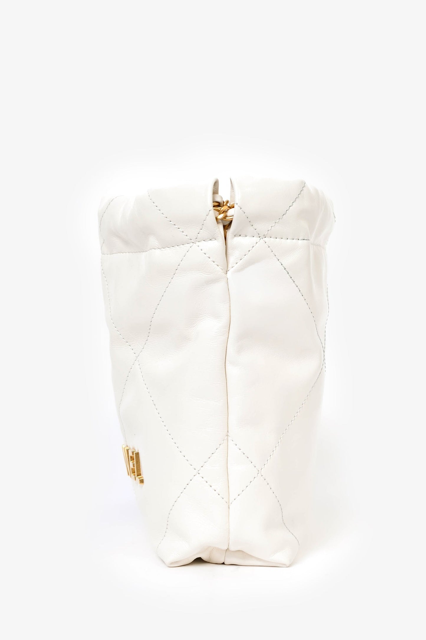 Pre-Loved Chanel™ 22 White Lambskin Mini Hobo