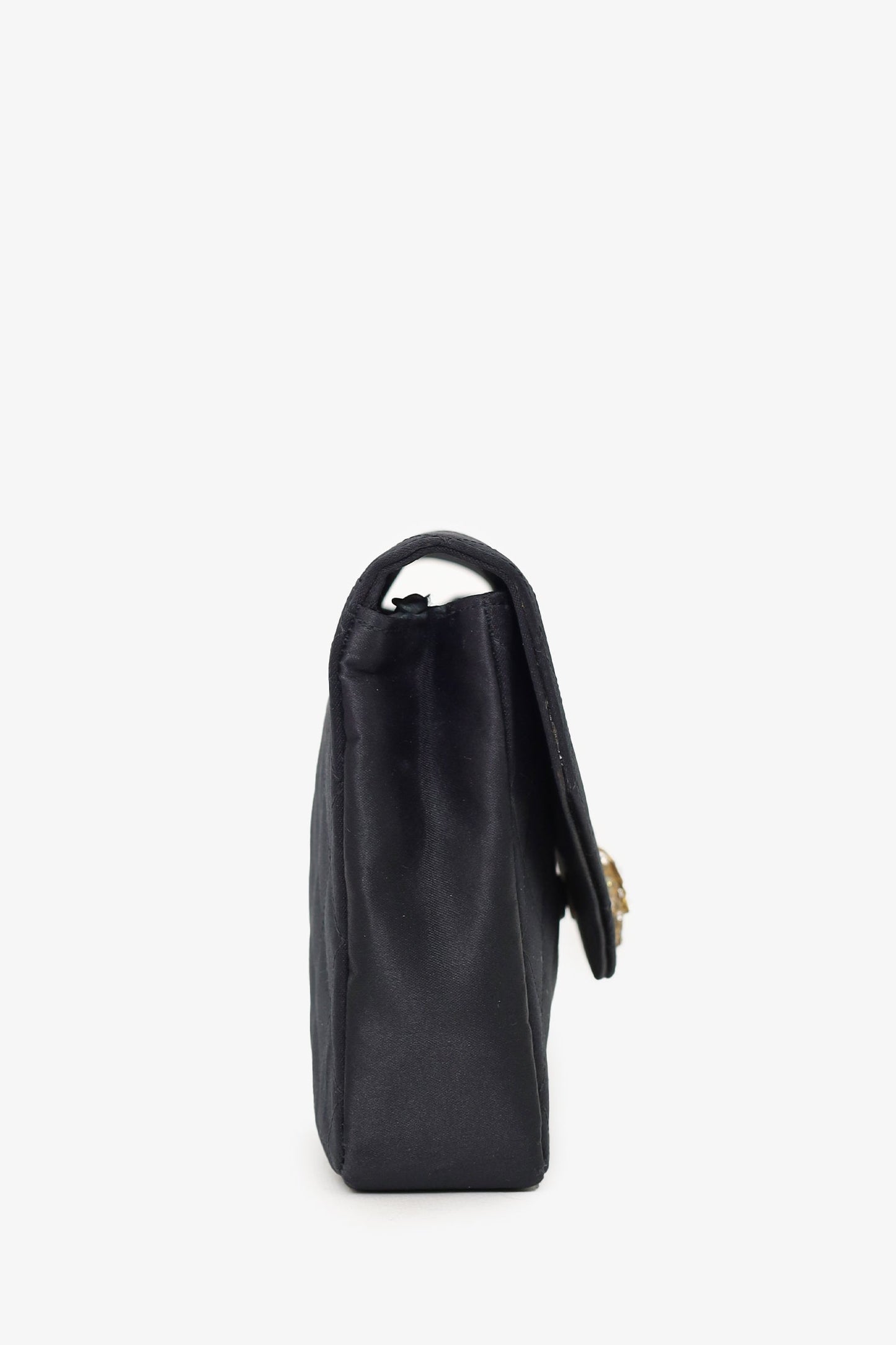 Pre-Loved Chanel™ 1986-88 Black Satin Gripoix Pearl Jewel Evening Bag 'As Is'