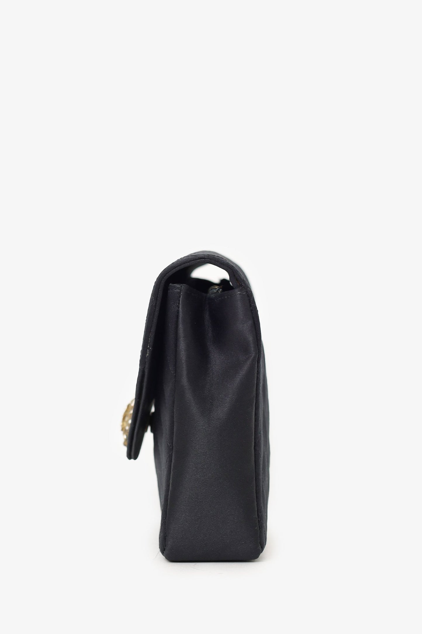 Pre-Loved Chanel™ 1986-88 Black Satin Gripoix Pearl Jewel Evening Bag 'As Is'