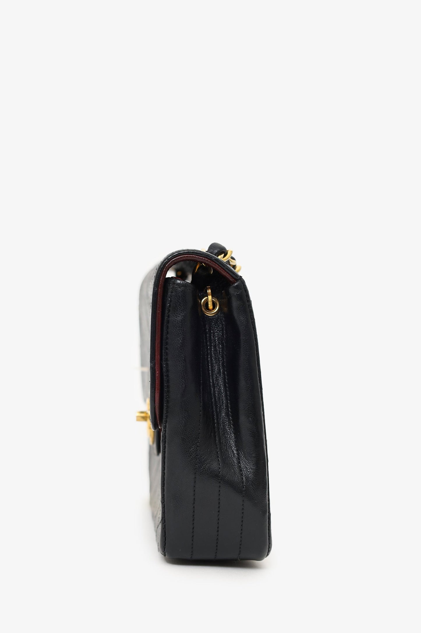 Pre-Loved Chanel™ 1986-88 Black Quilted Lambskin Circle CC Mini Flap Bag