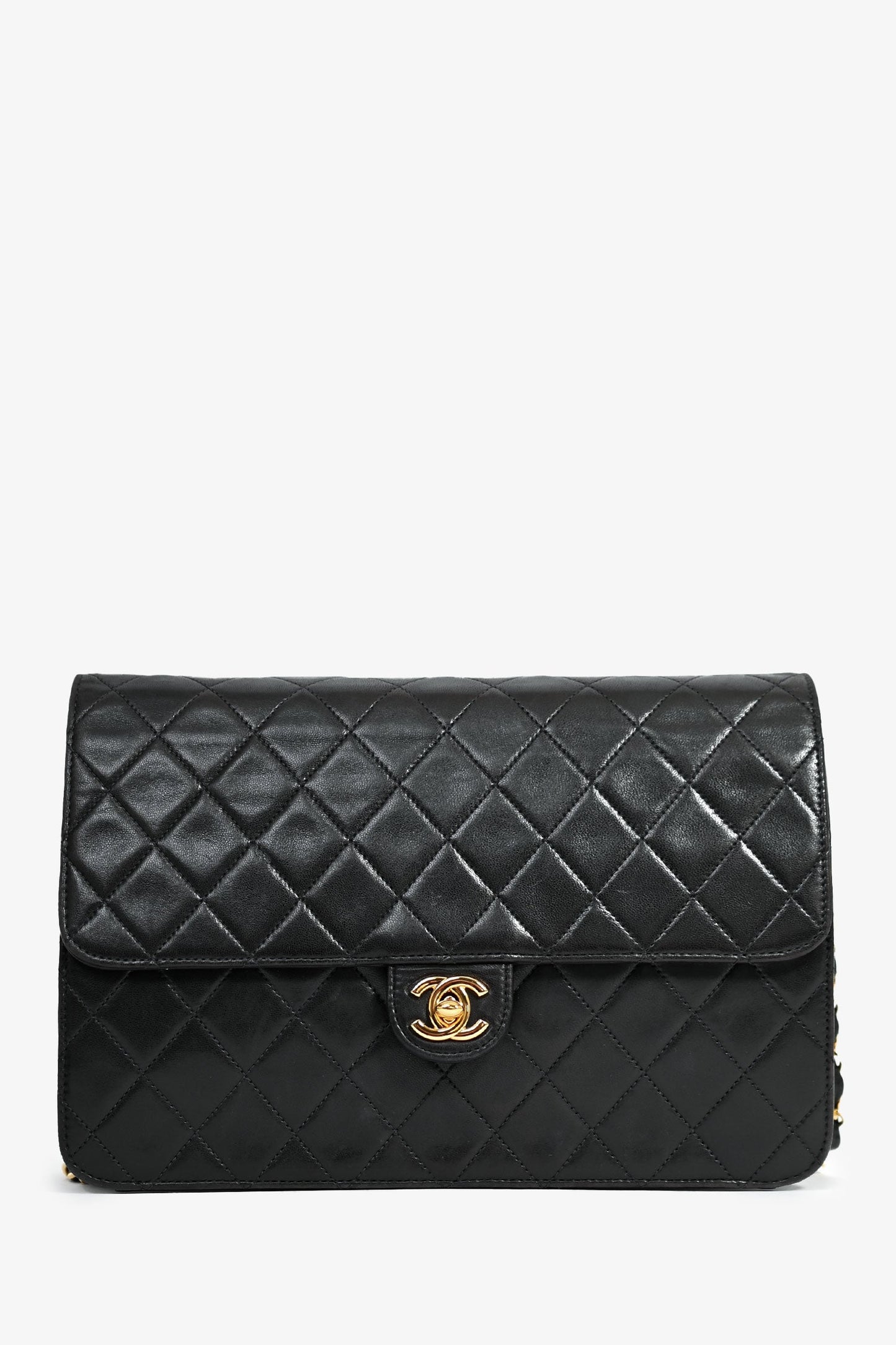 Pre-Loved Chanel™ 1994 Black Lambskin Single Chain Flap Bag