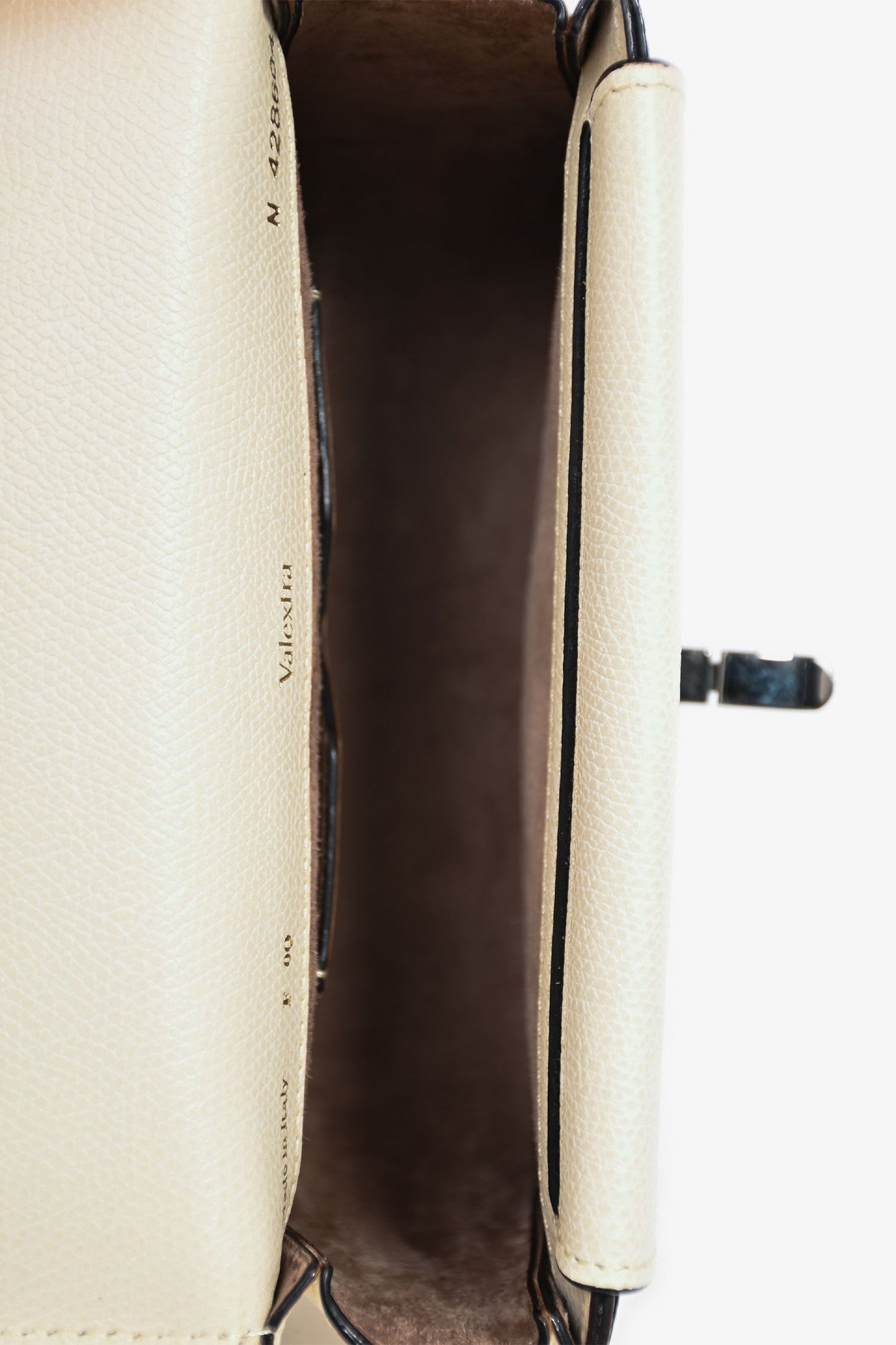 Valextra Cream Calfskin Leather Spritzer Small Crossbody