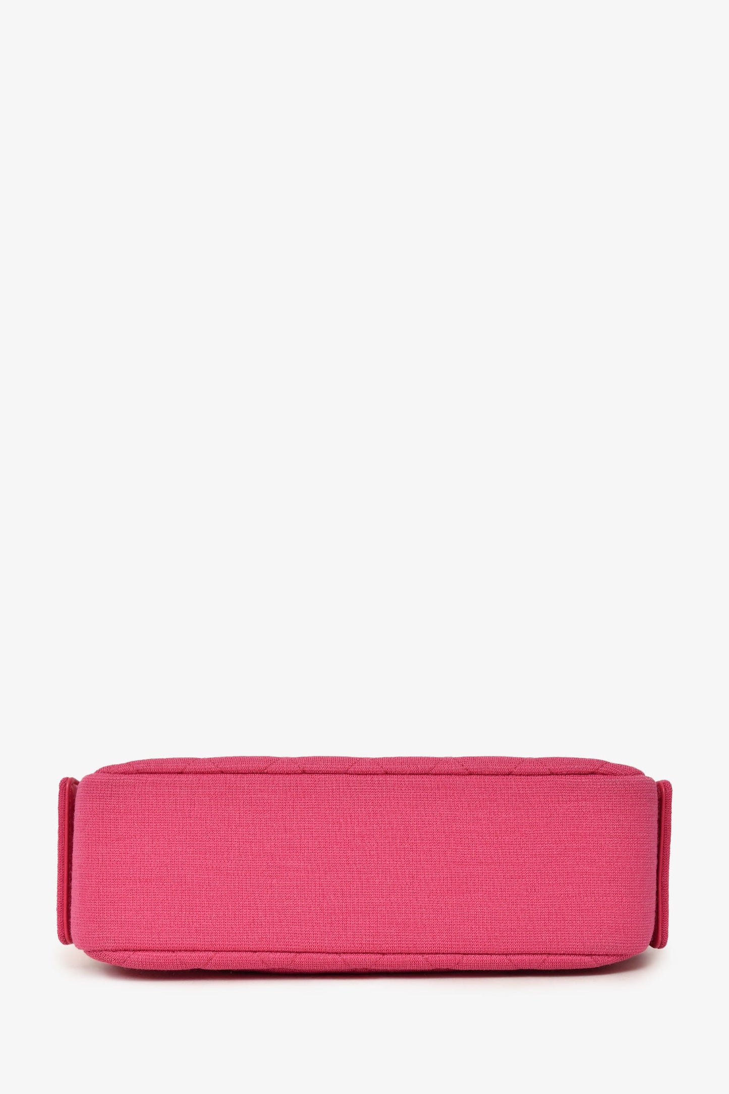 Pre-Loved Chanel™ 2019-20 Fuchsia Quilted Jersey Zip Double Chain Bag