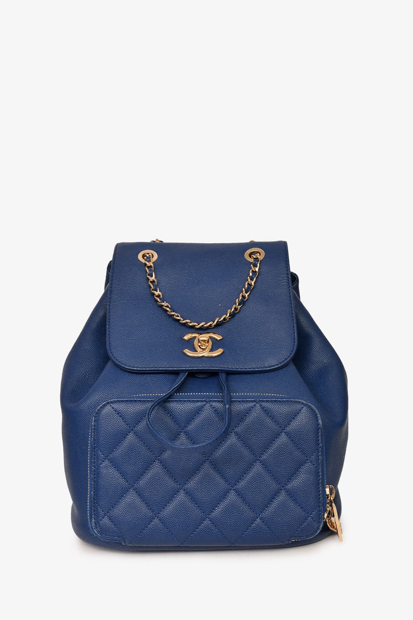 Pre-Loved Chanel™ 2017 Blue Caviar Leather Business Affinity GHW Backpack