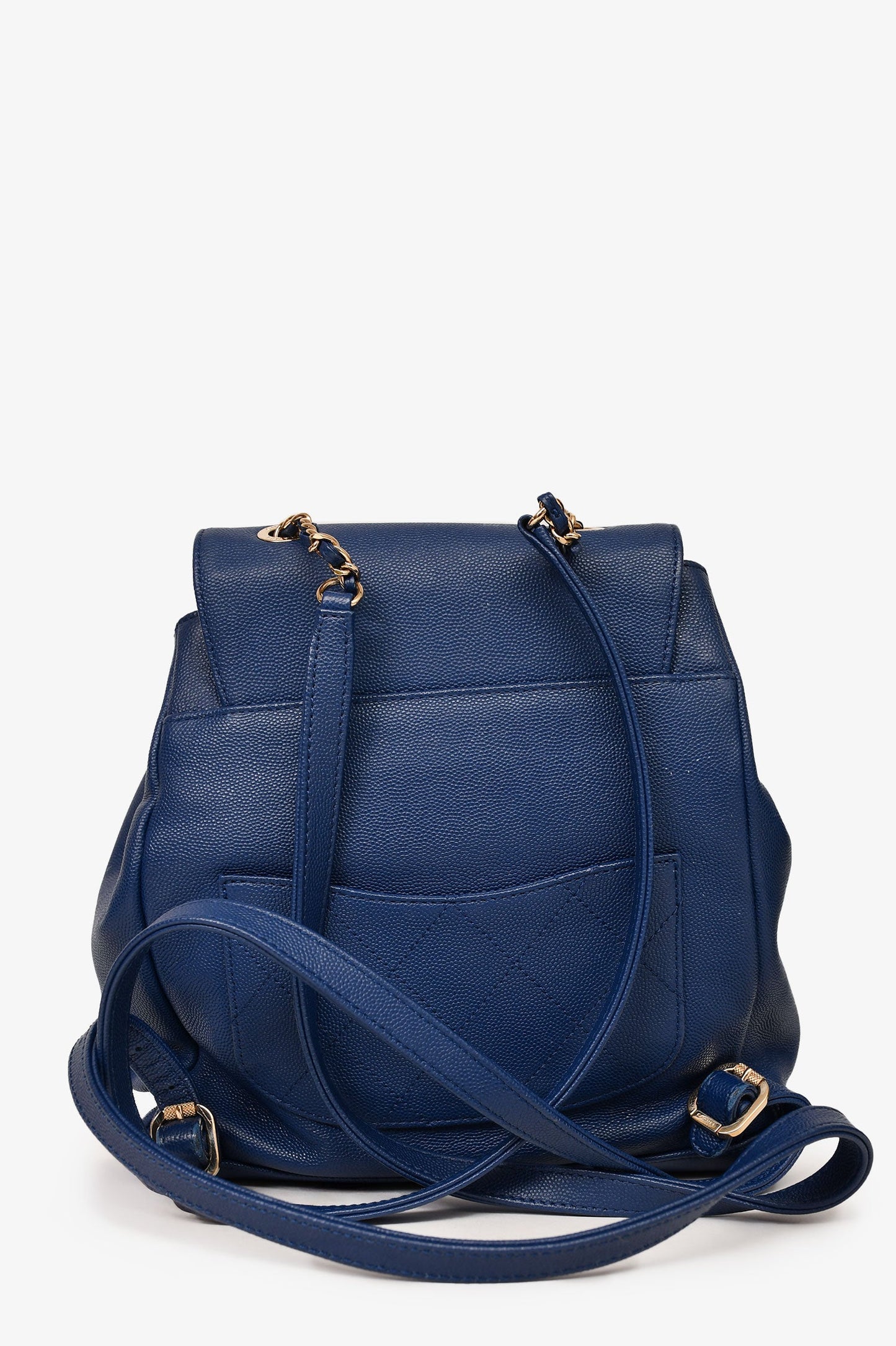 Pre-Loved Chanel™ 2017 Blue Caviar Leather Business Affinity GHW Backpack