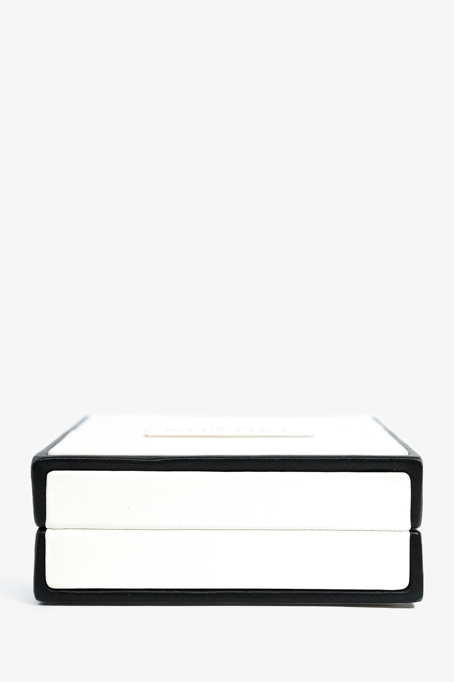 Pre-Loved Chanel™ Black/White Leather No. 5 Perfume Clutch Evening Clutch