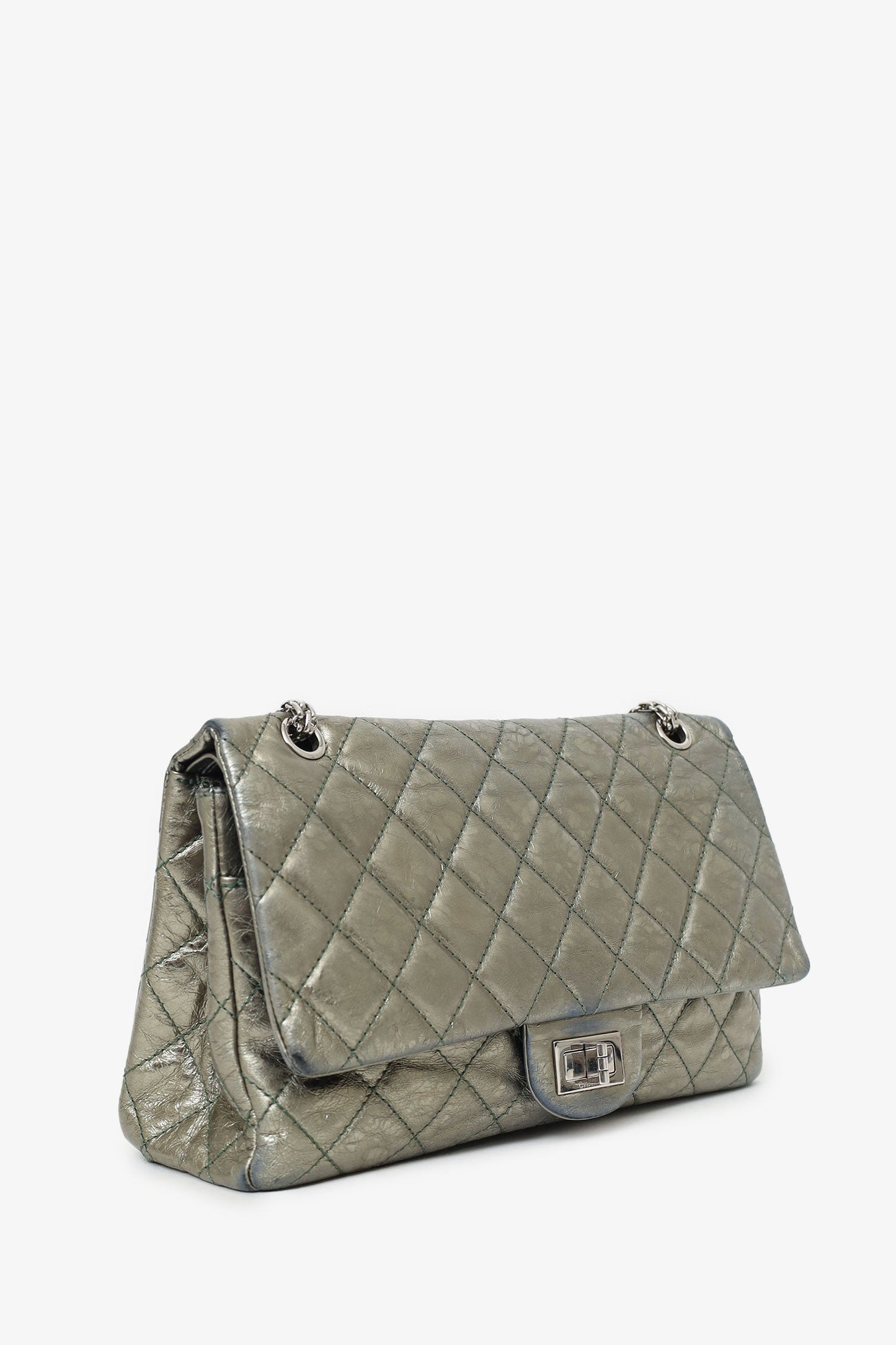 Pre-Loved Chanel™ Silver Metallic Reissue 226 Double Flap Bag (As Is)