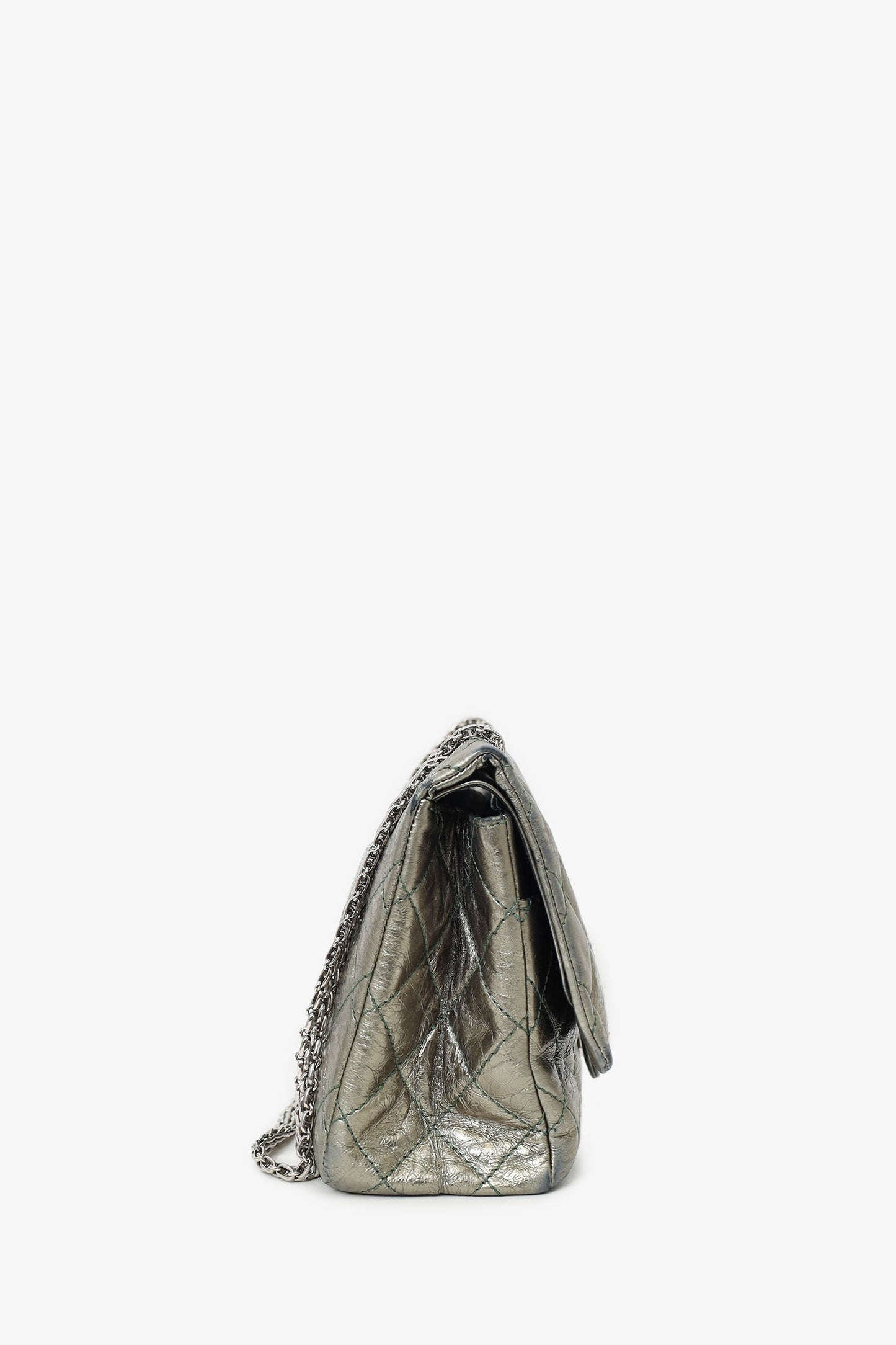 Pre-Loved Chanel™ Silver Metallic Reissue 226 Double Flap Bag (As Is)