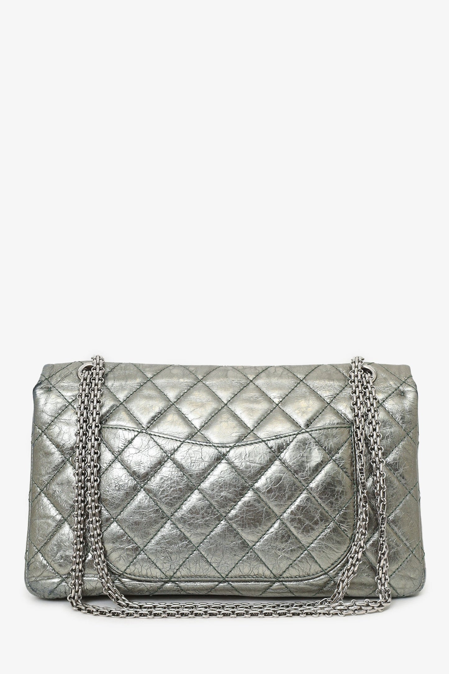 Pre-Loved Chanel™ Silver Metallic Reissue 226 Double Flap Bag (As Is)