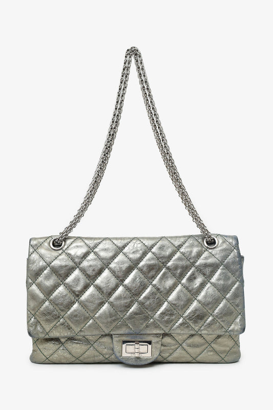 Pre-Loved Chanel™ Silver Metallic Reissue 226 Double Flap Bag (As Is)