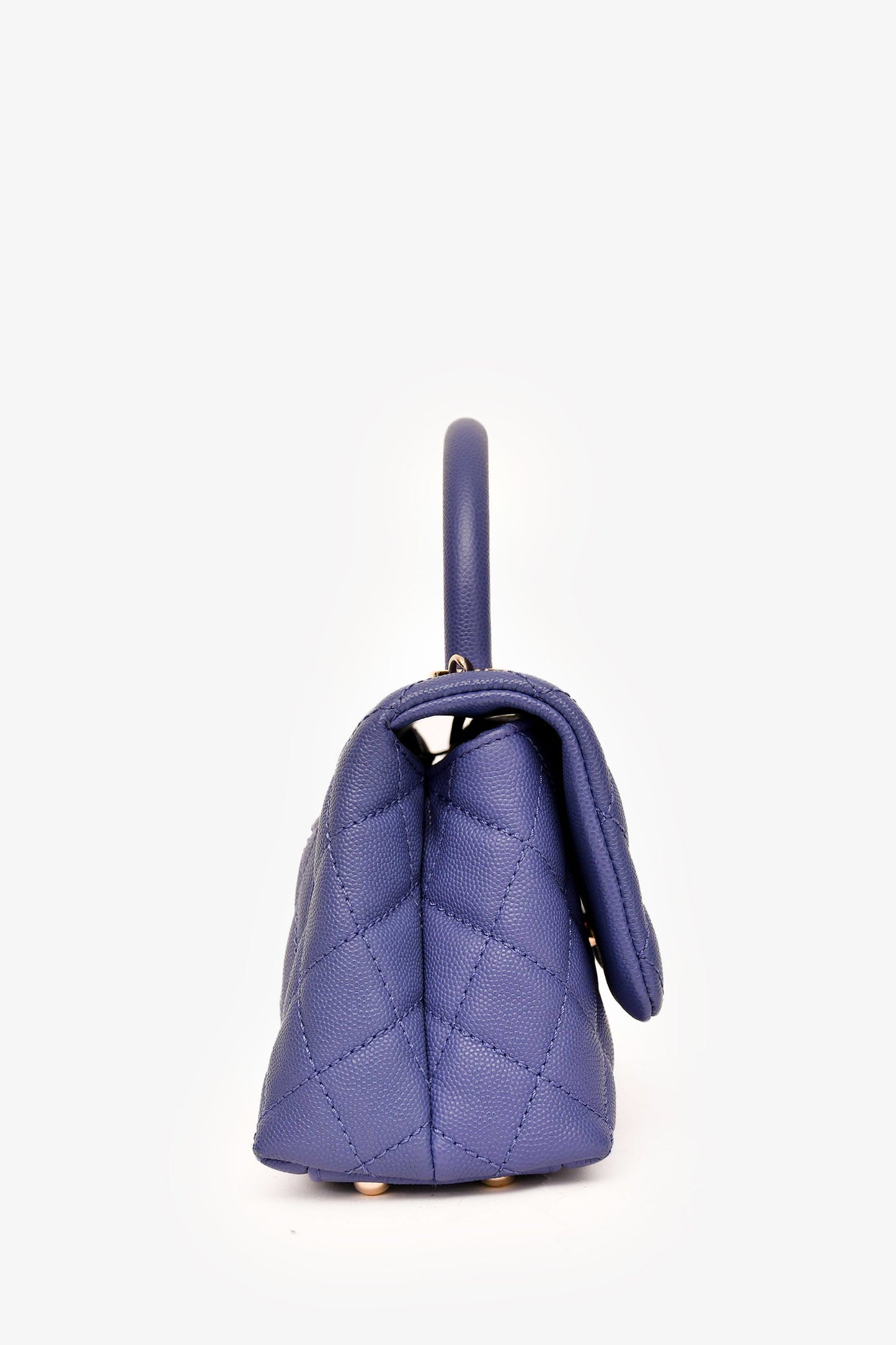 Pre-Loved Chanel™ 2020 Purple Caviar Leather Mini Coco Top Handle