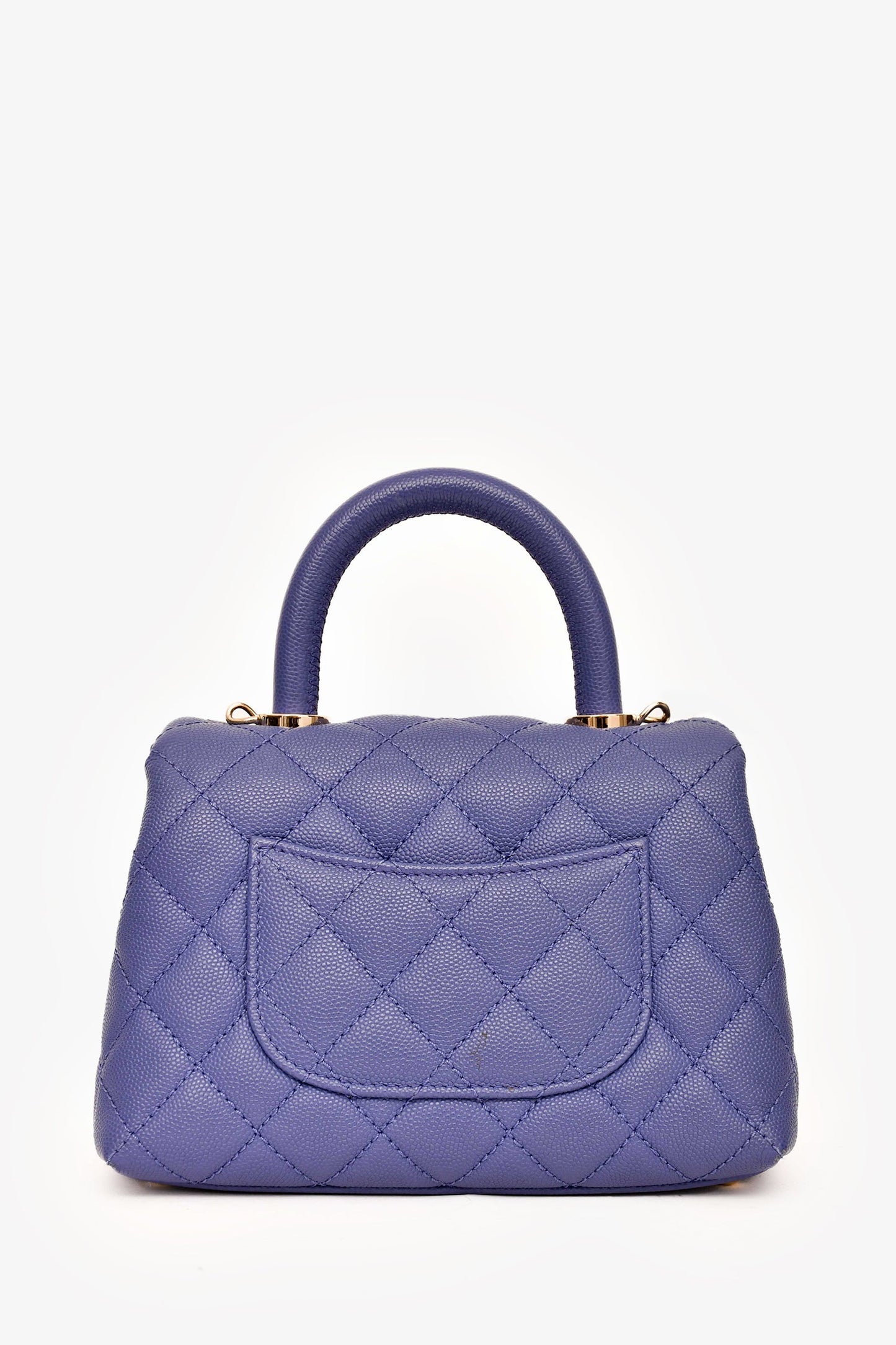 Pre-Loved Chanel™ 2020 Purple Caviar Leather Mini Coco Top Handle