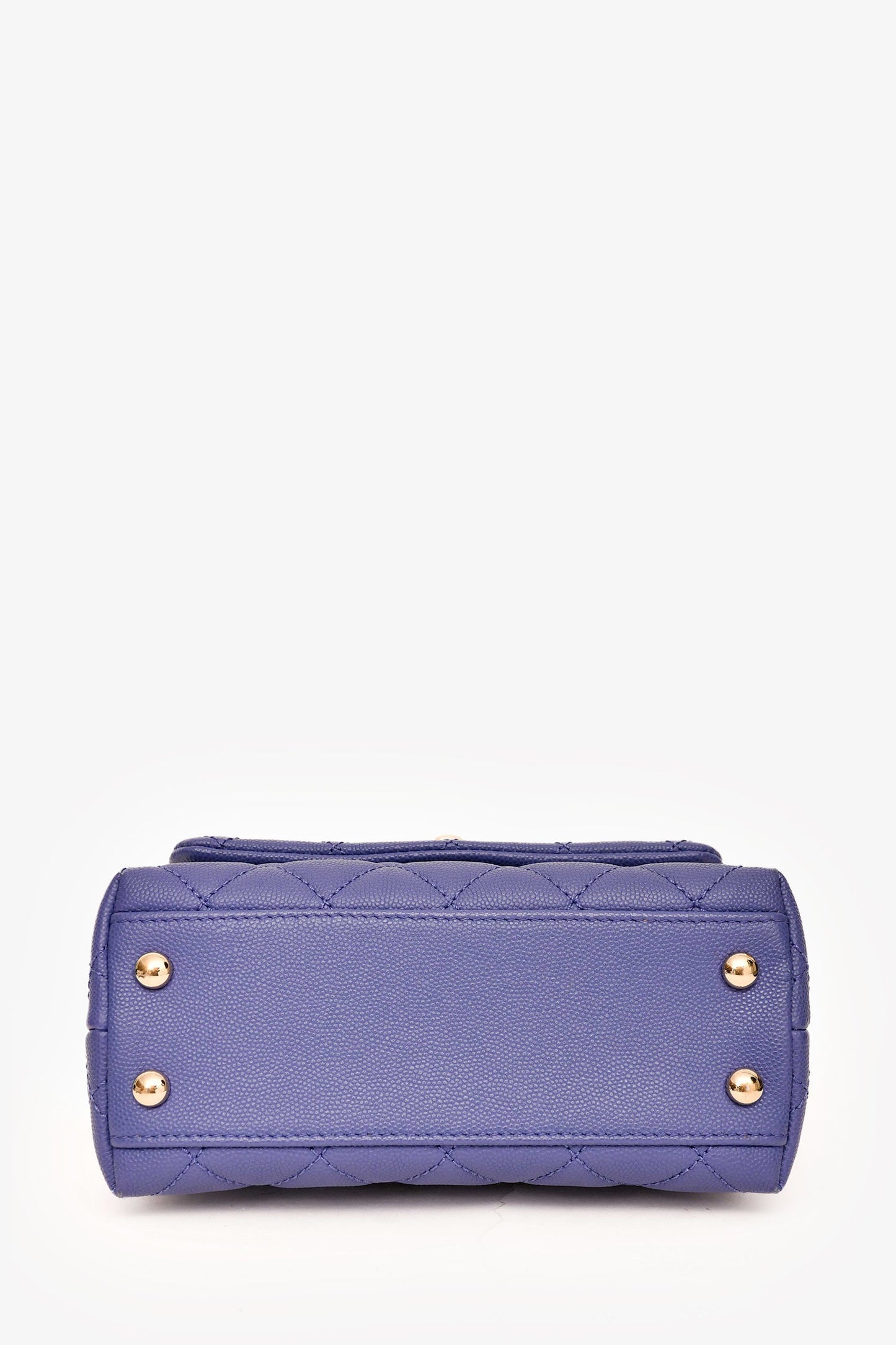 Pre-Loved Chanel™ 2020 Purple Caviar Leather Mini Coco Top Handle