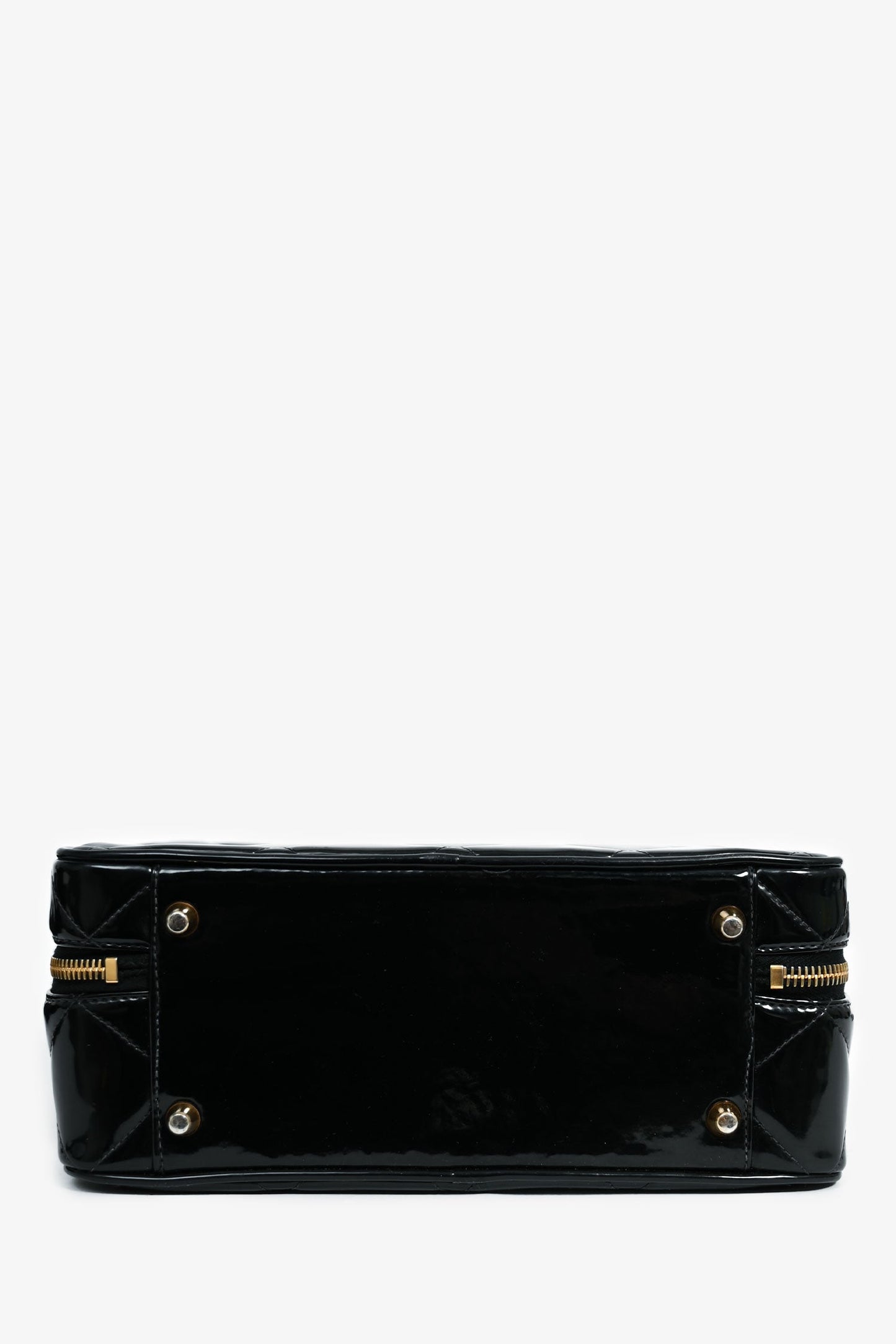Pre-Loved Chanel™ 1994-96 Black Patent Leather Large Vanity Case