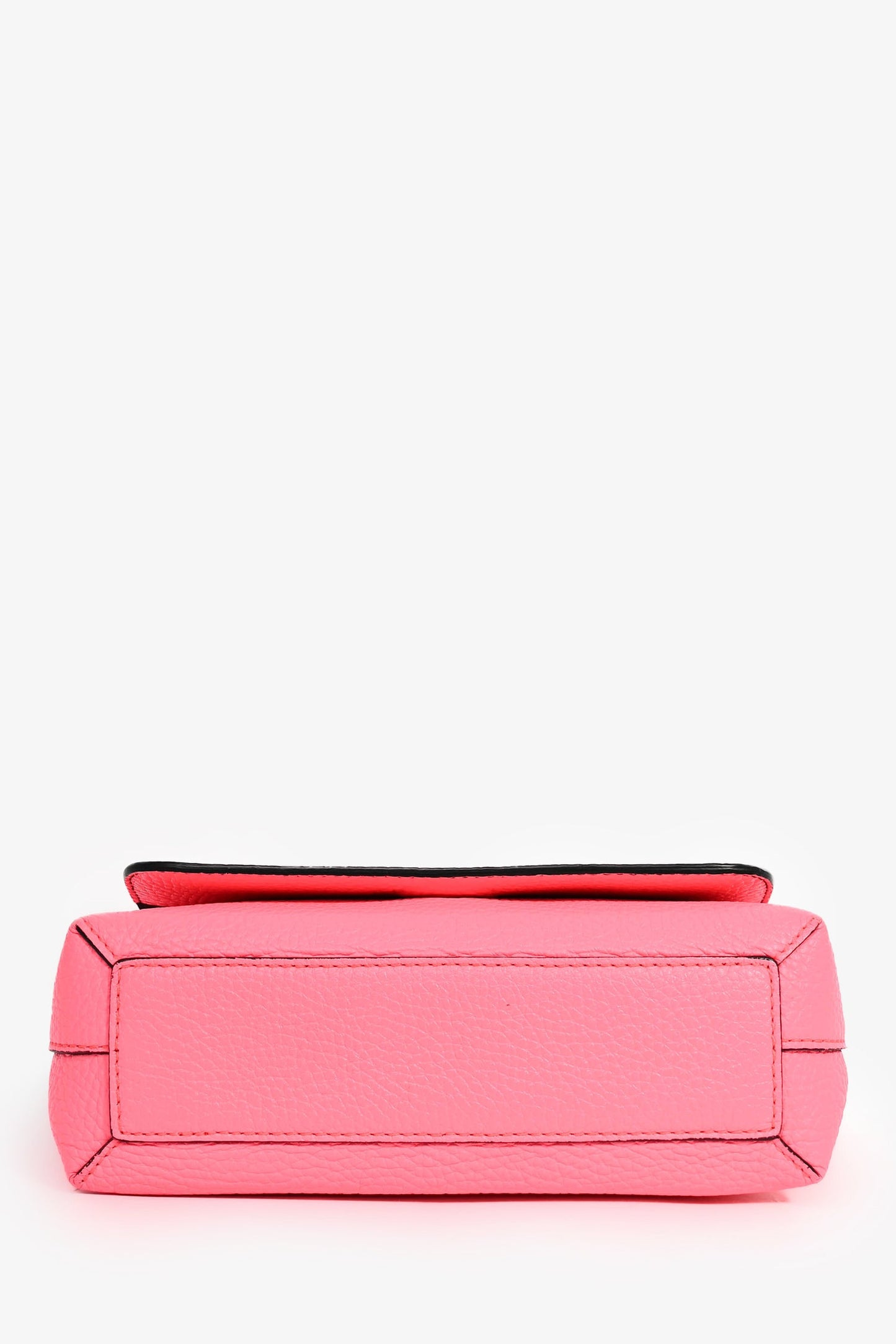 Burberry Neon Pink Grained Leather Logo Crossbody Bag
