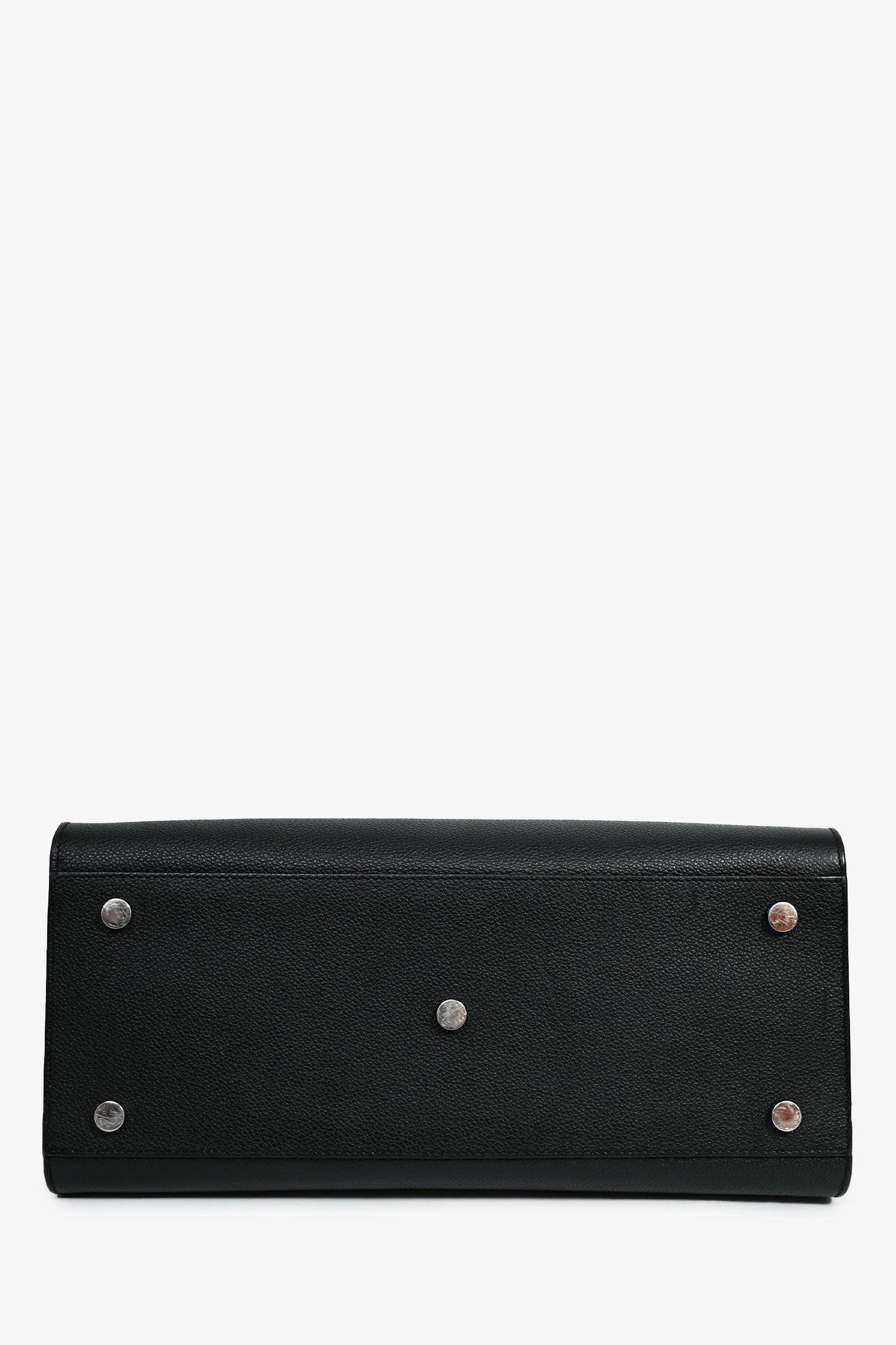 Saint Laurent Black Grained Leather Python Embossed Handle Small Sac de Jour With Strap