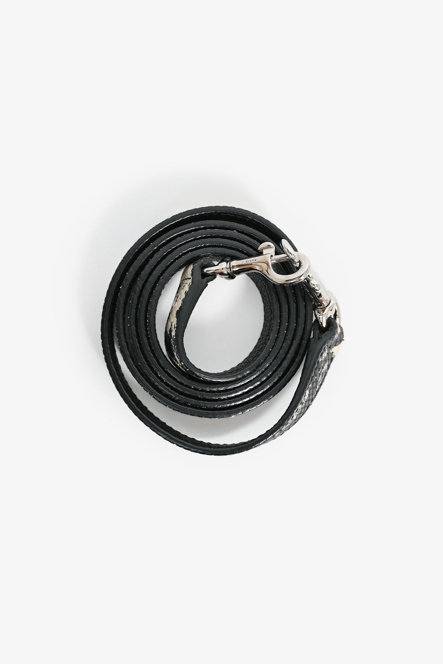 Saint Laurent Black Grained Leather Python Embossed Handle Small Sac de Jour With Strap