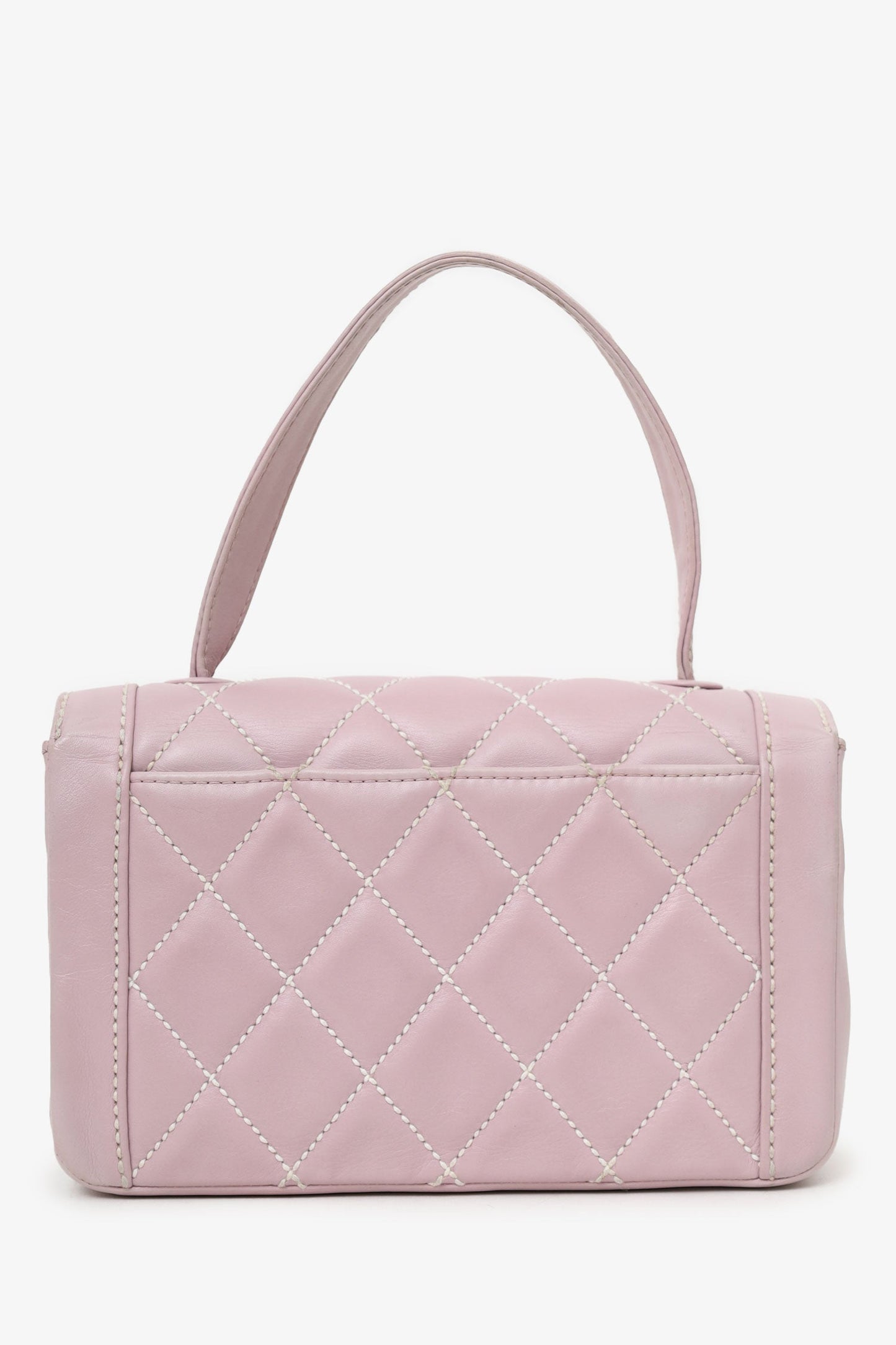Pre-Loved Chanel™ 2004-05 Lilac Purple Wild Stitch Medium Top Handle Flap Bag