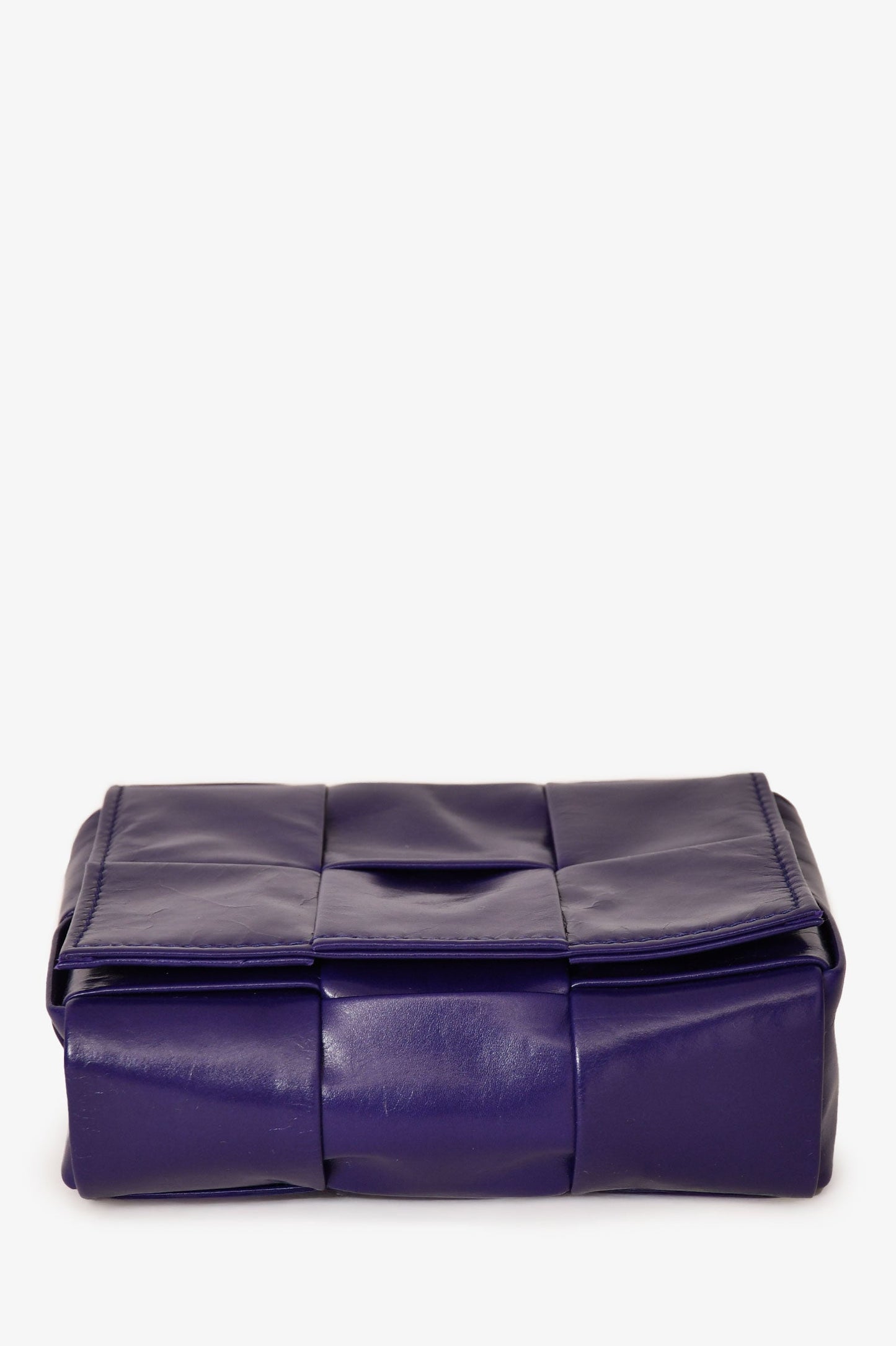 Bottega Veneta Purple Leather Mini Cassette Crossbody