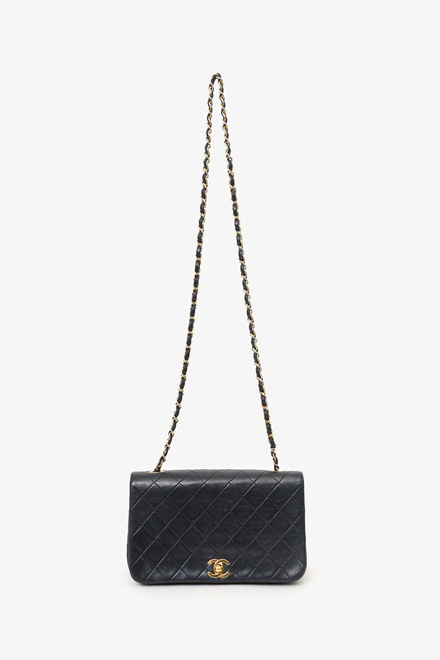 Pre-Loved Chanel™ 1989-91 Black Quilted Lambskin Full Flap Bag (As Is)