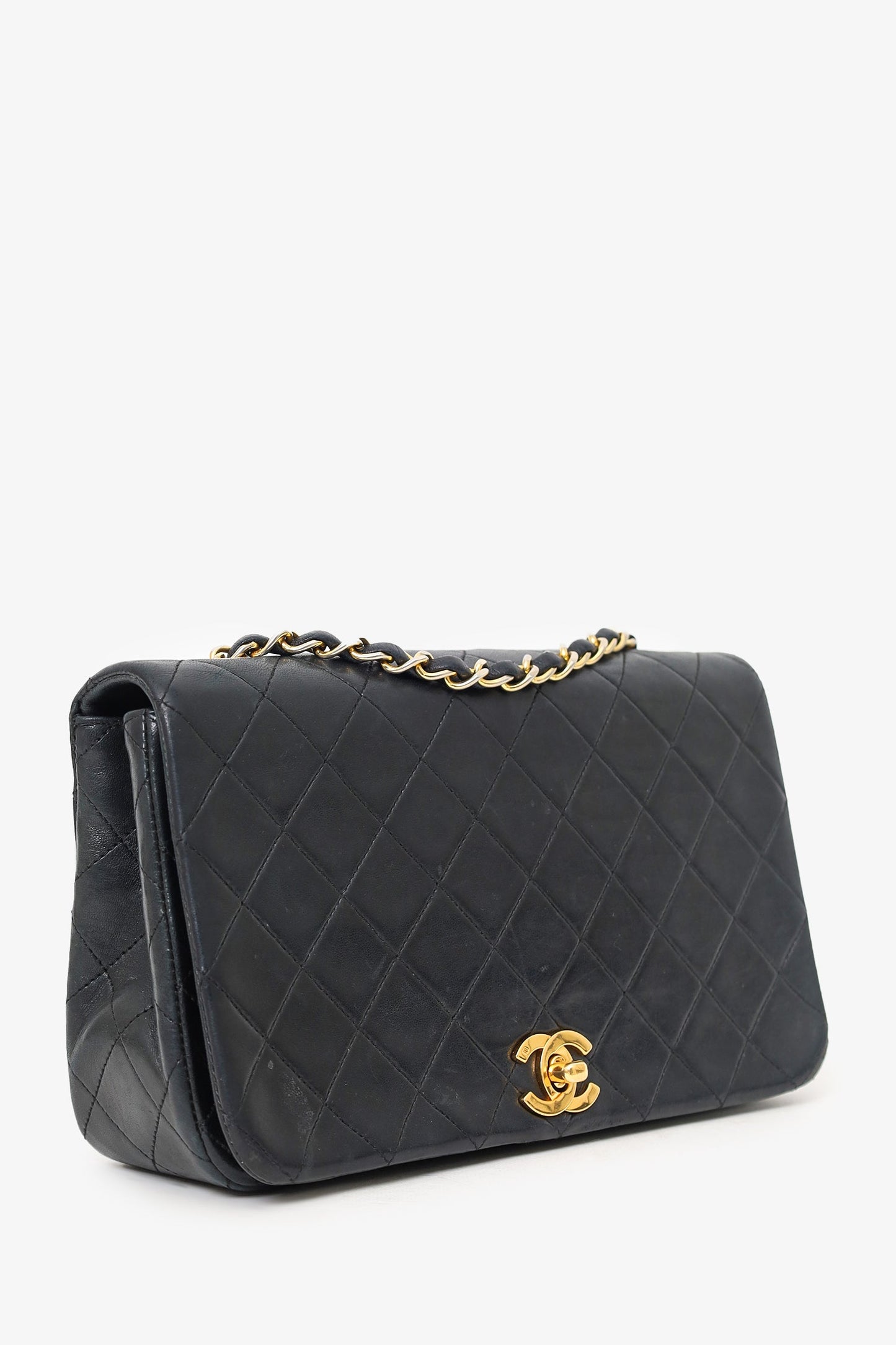 Pre-Loved Chanel™ 1989-91 Black Quilted Lambskin Full Flap Bag (As Is)