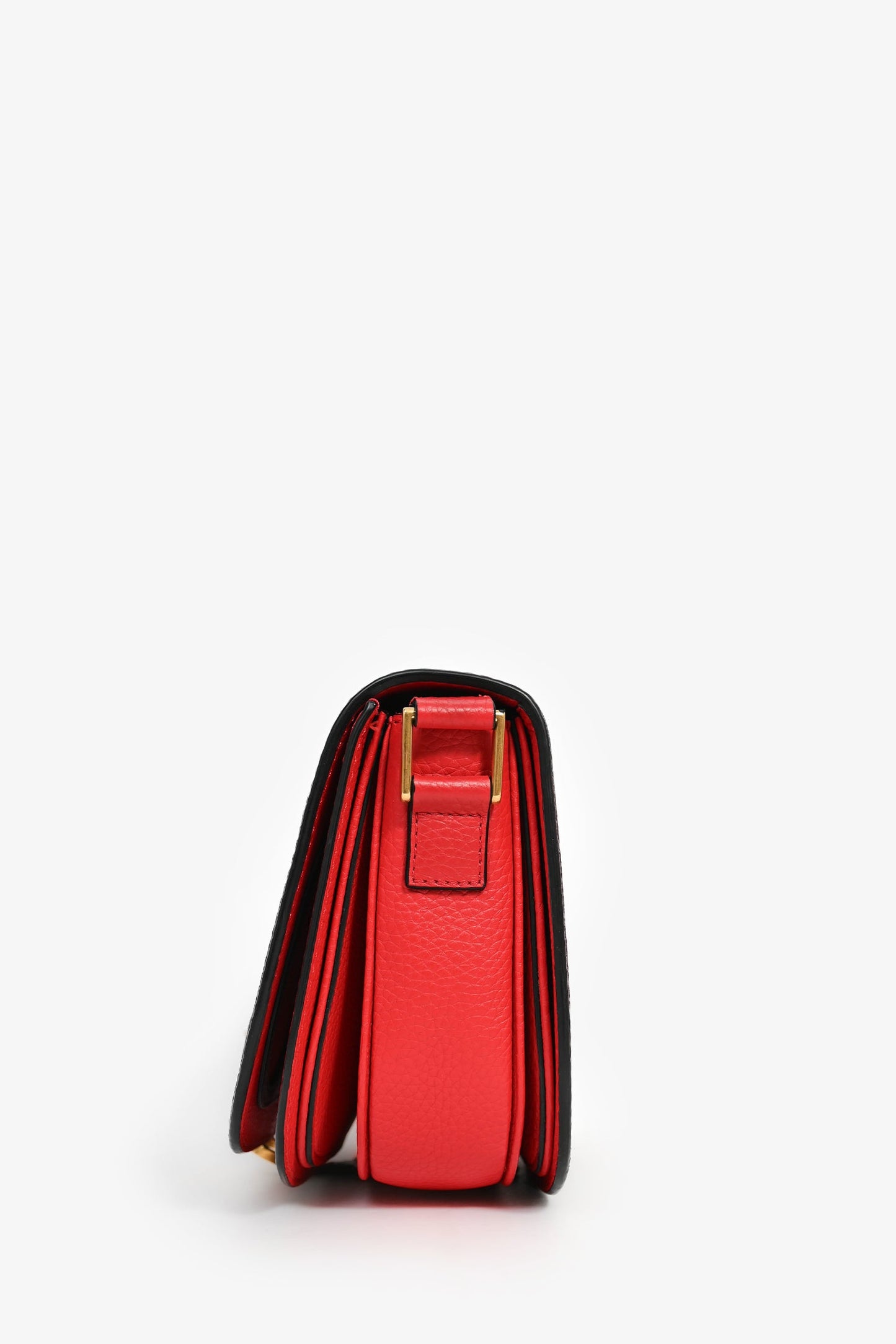 Valentino Burgundy Floral Embroidered Lock Crossbody