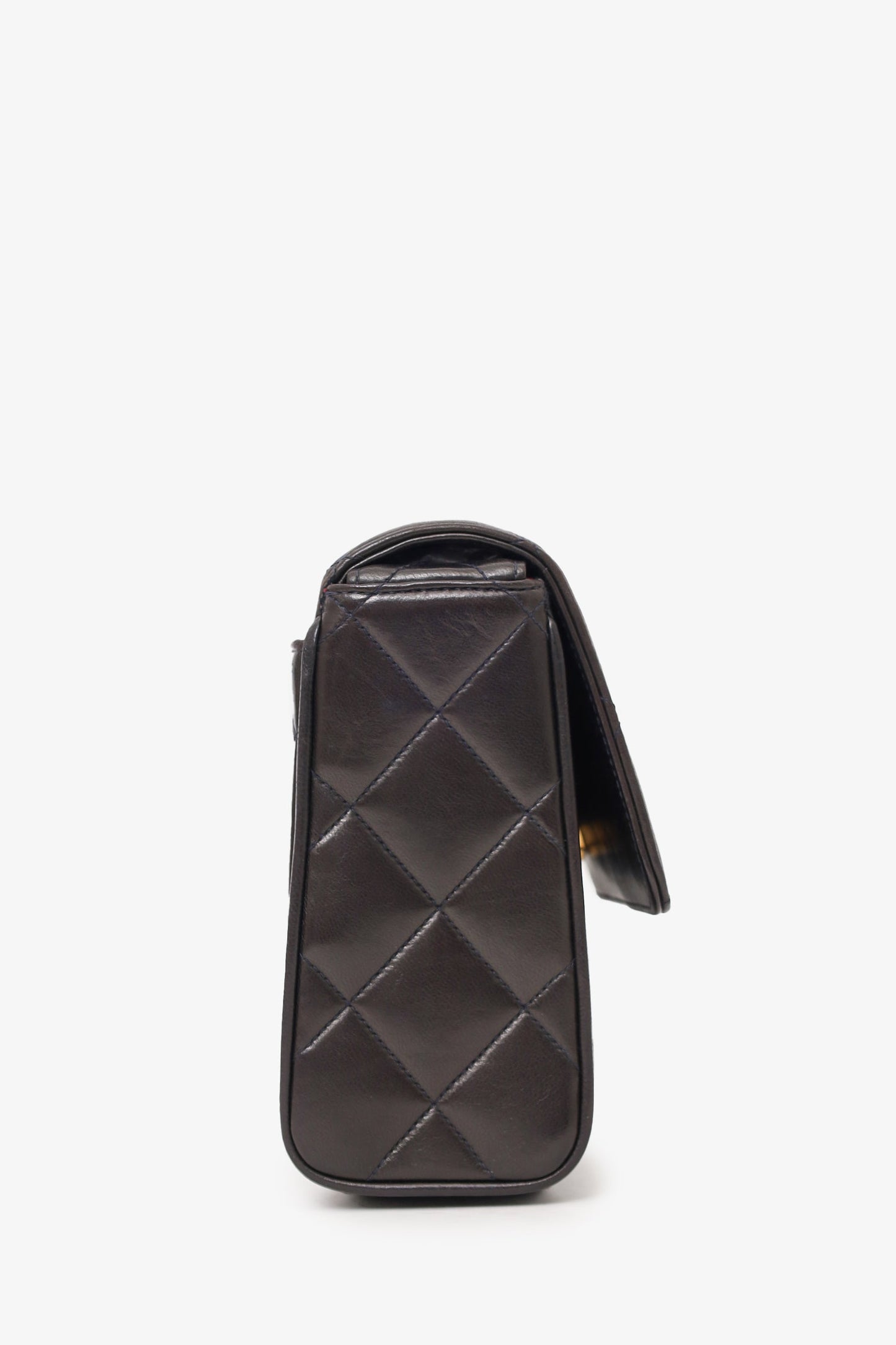 Pre-Loved Chanel™ 1991-94 So Black Quilted Lambskin Leather CC Shoulder Bag