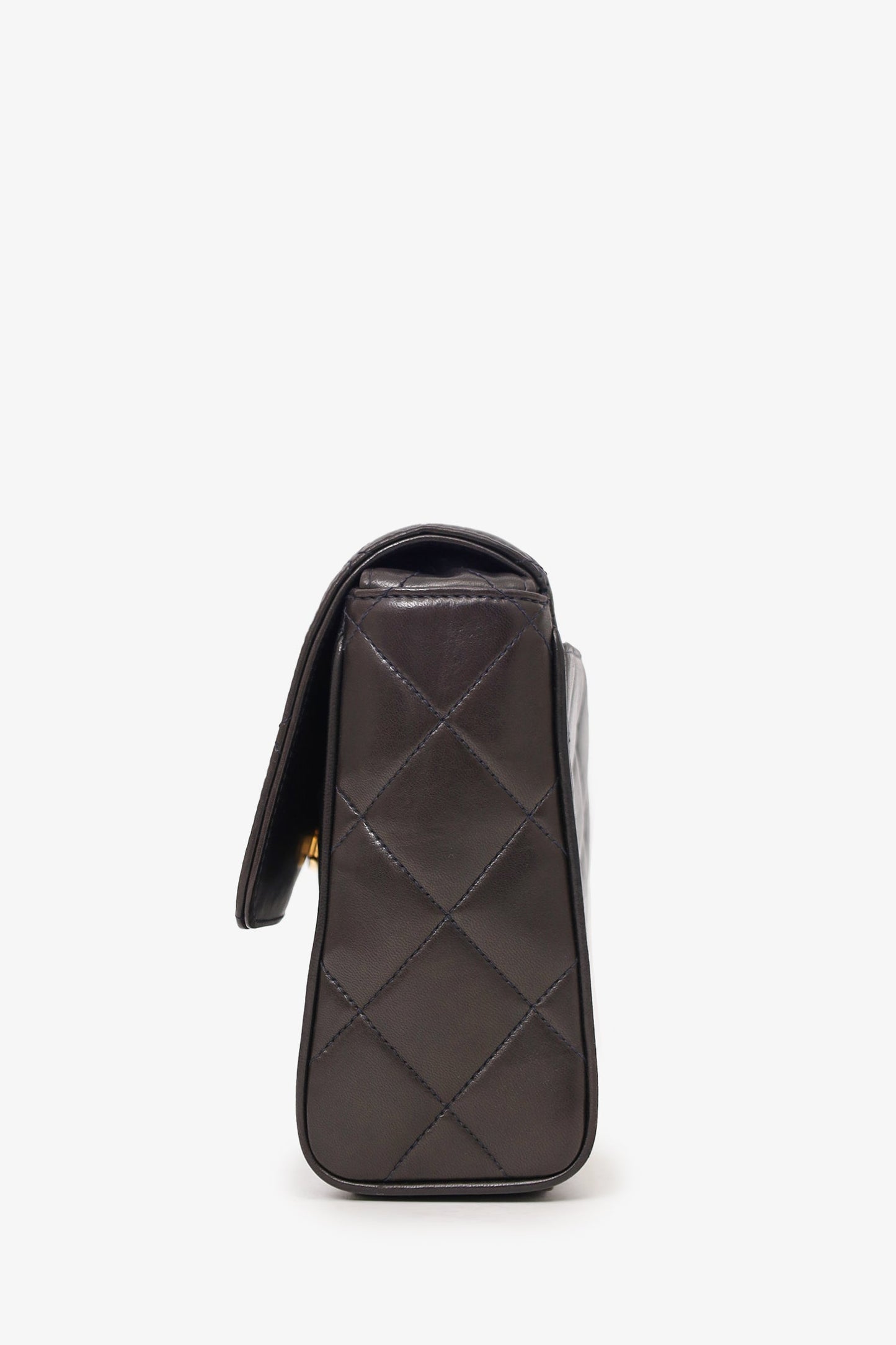 Pre-Loved Chanel™ 1991-94 So Black Quilted Lambskin Leather CC Shoulder Bag