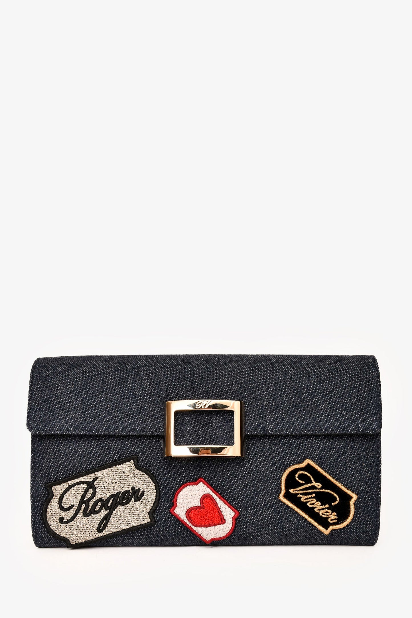 Roger Vivier Denim 'Viv' Envelope Crossbody