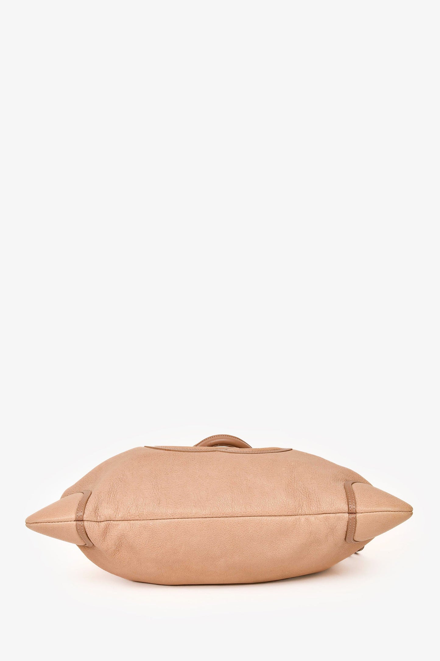 Pre-Loved Chanel™ 2010-11 Beige Washed Leather Drawstring Bag