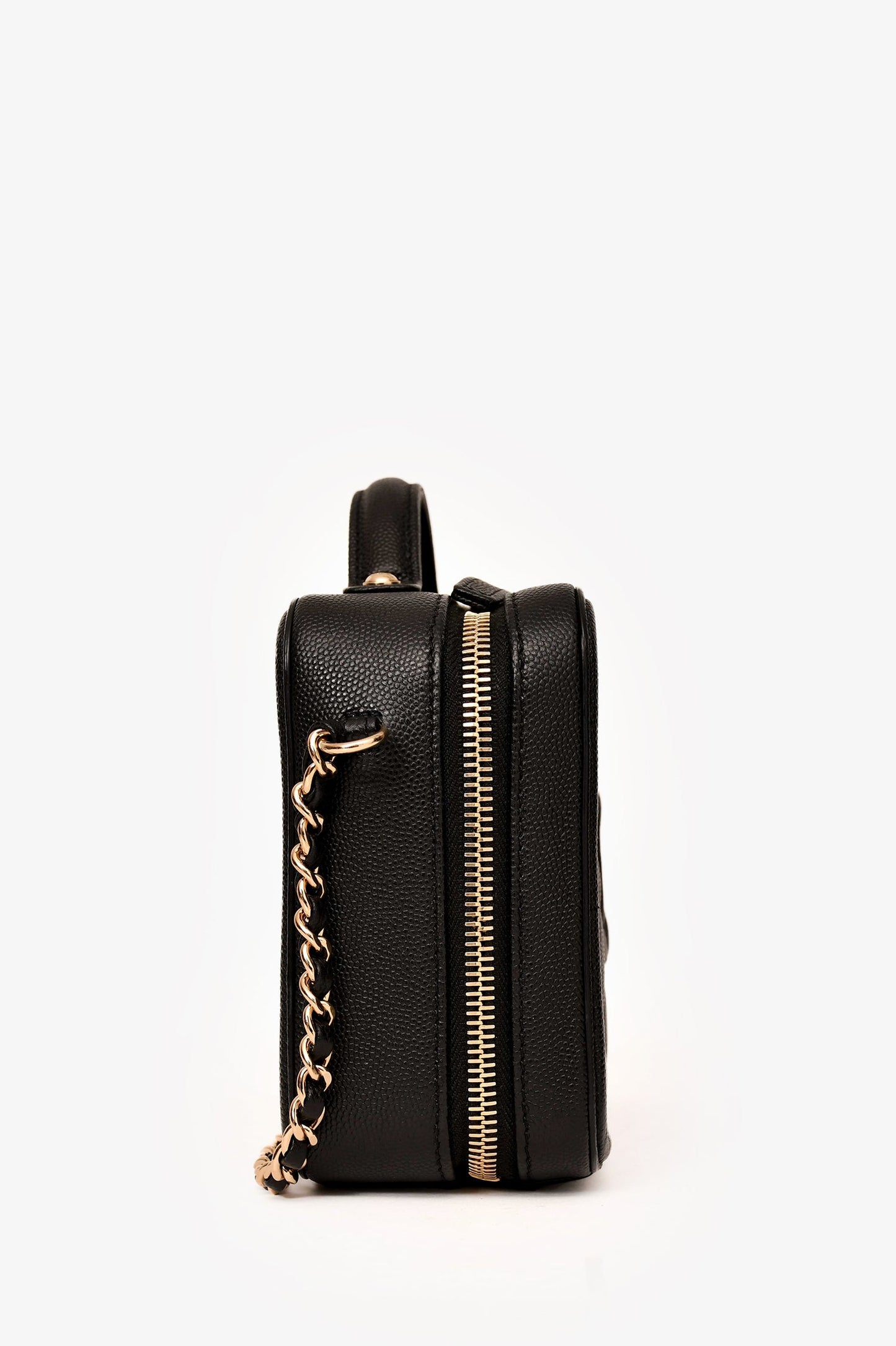 Pre-Loved Chanel™ 2019-20 Black Caviar Leather Filigree Small Vanity Case Crossbody