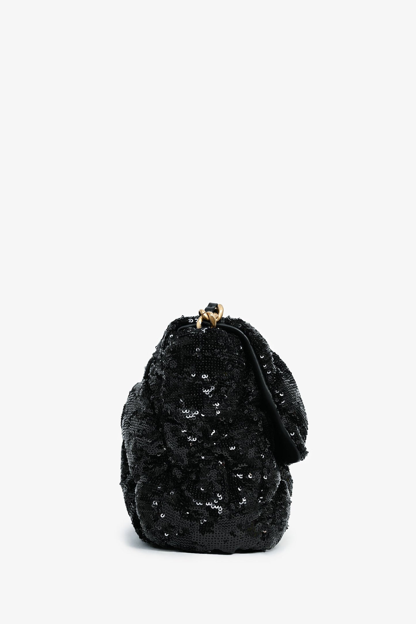 Pre-Loved Chanel™ Black Sequin Tweed Large 19 Flap Bag