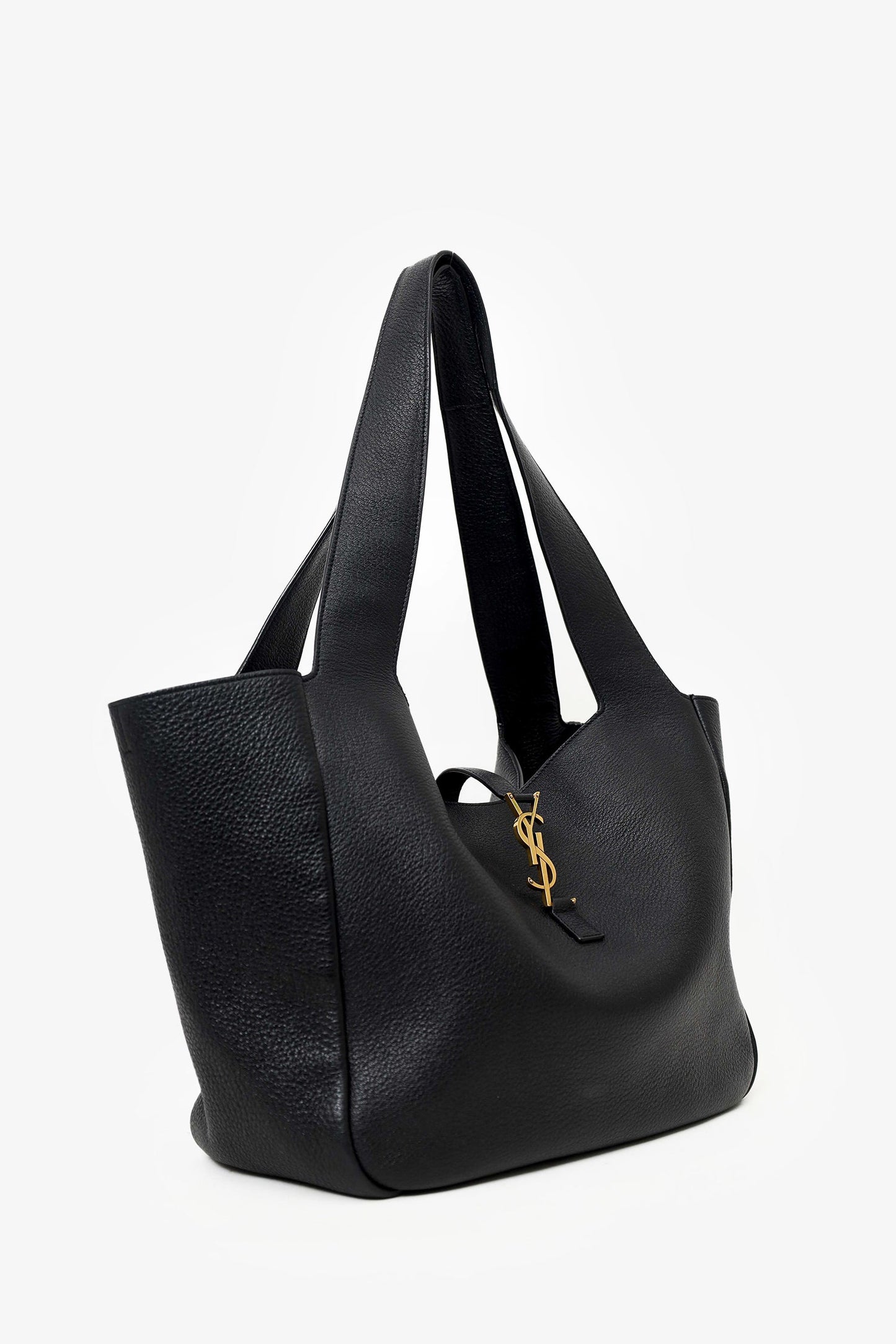 Saint Laurent Black Grained Leather Le 5 à 7 Bea Tote