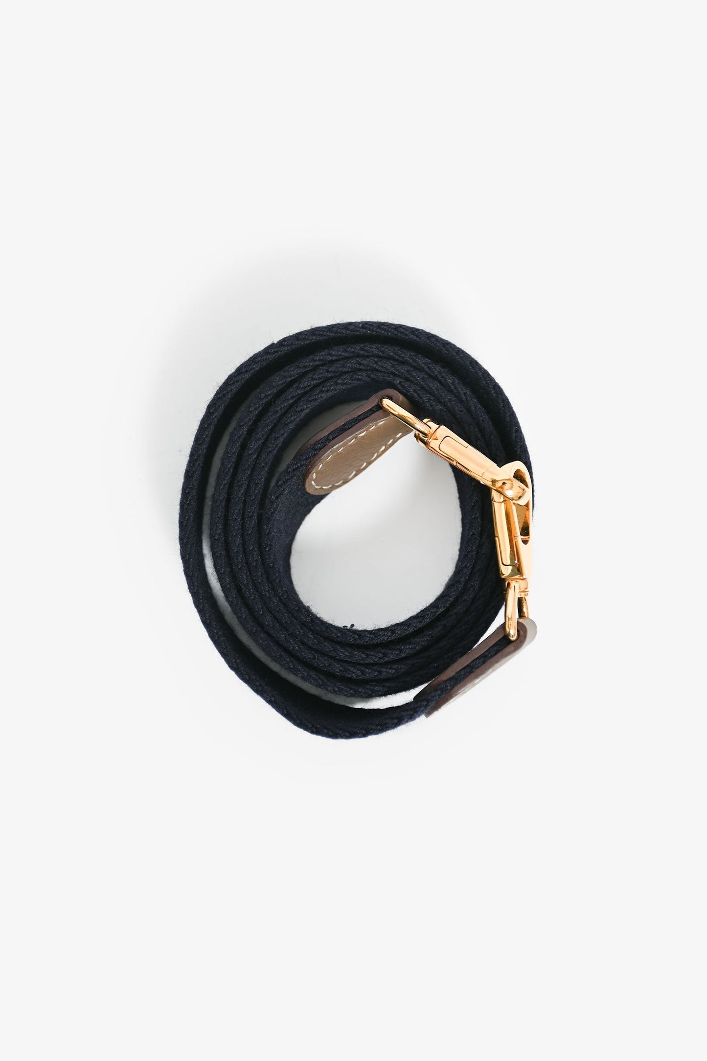Hermès 2023 Etoupe Clemence Leather Evelyne 16 TPM Crossbody with Navy Blue Strap