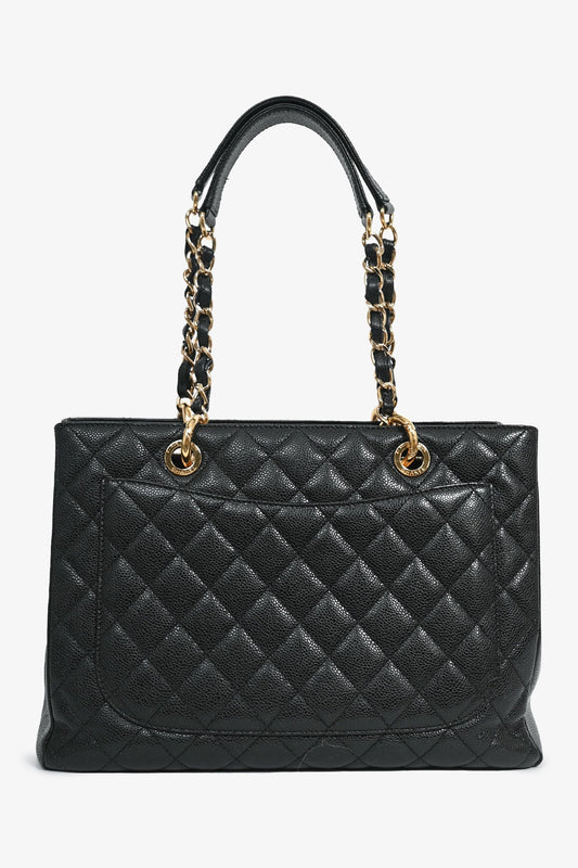 Pre-Loved Chanel™ 2011-12 Black Caviar Leather Grand Shopping Tote GHW