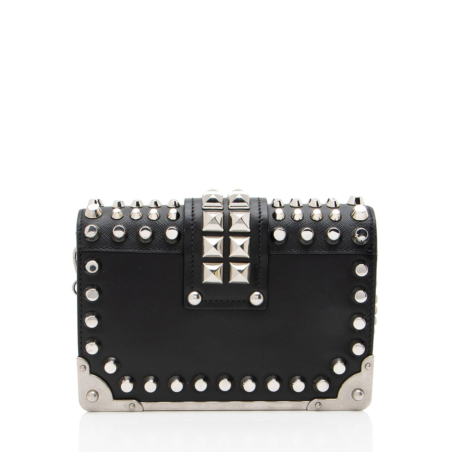 Prada Saffiano Calfskin Studded Cahier Crossbody (SHF-Cf2bbw)