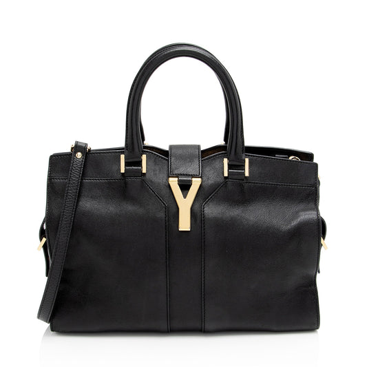Saint Laurent Calfskin Cabas Chyc Small Tote (SHF-ntqfXK)