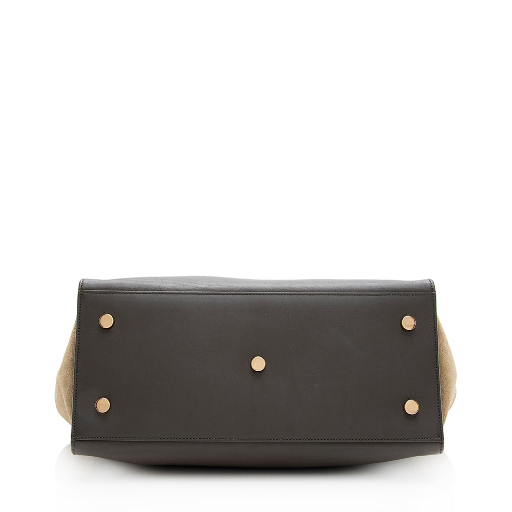 Saint Laurent Calfskin Cabas Downtown Small Satchel (SHF-19706)