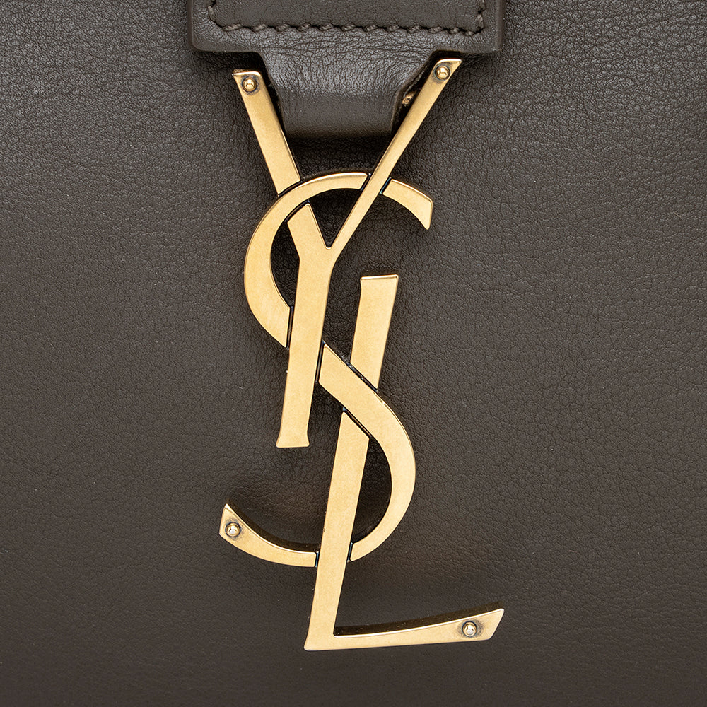 Saint Laurent Calfskin Cabas Downtown Small Satchel (SHF-19706)