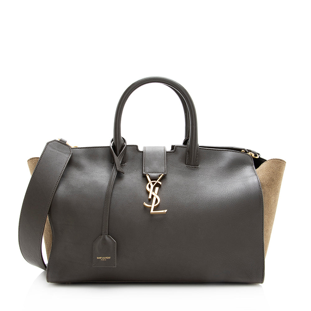 Saint Laurent Calfskin Cabas Downtown Small Satchel (SHF-19706)