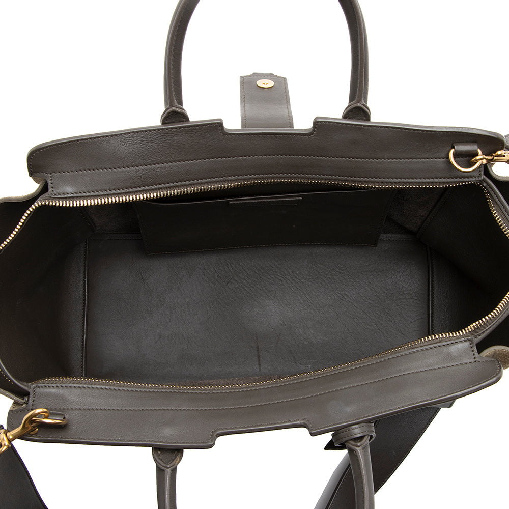 Saint Laurent Calfskin Cabas Downtown Small Satchel (SHF-19706)