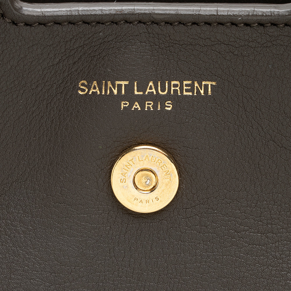 Saint Laurent Calfskin Cabas Downtown Small Satchel (SHF-19706)