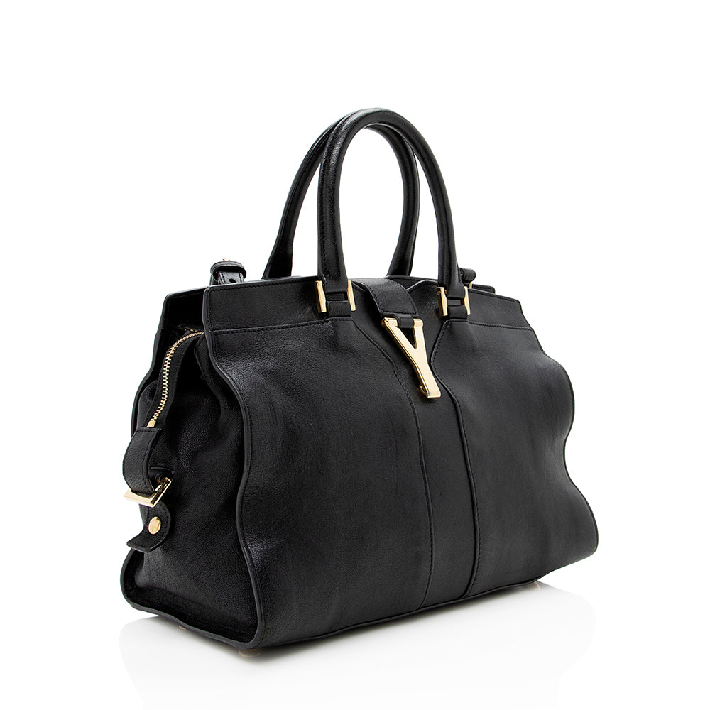 Saint Laurent Calfskin Cabas Chyc Small Tote (SHF-15965)
