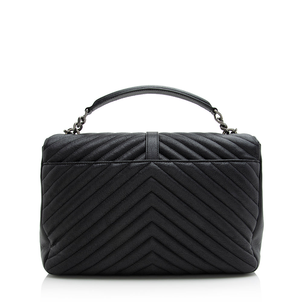 Saint Laurent Matelasse Calfskin Classic Monogram College Large Shoulder Bag (SHF-21810)