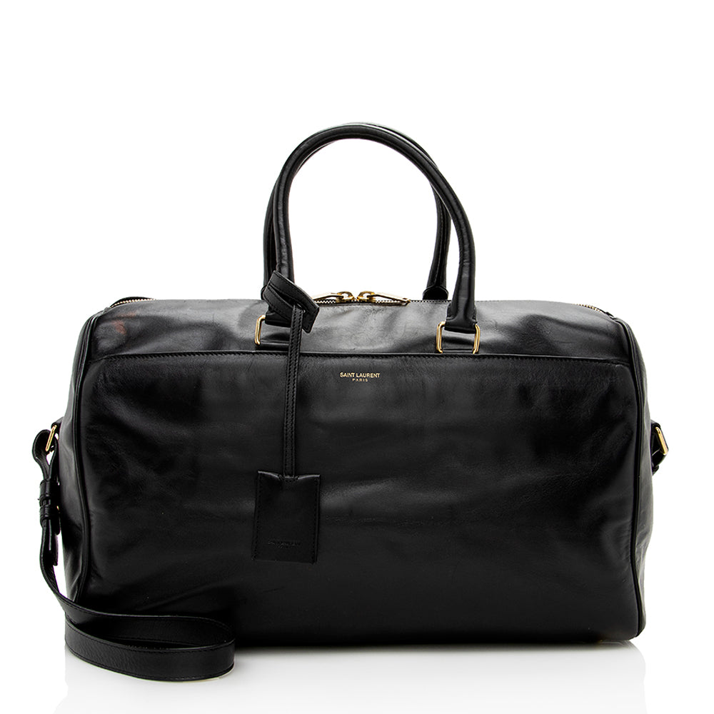 Saint Laurent Calfskin Duffle 12 Satchel (SHF-14163)