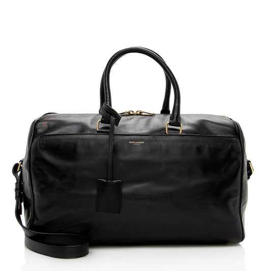 Saint Laurent Calfskin Duffle 12 Satchel (SHF-14163)
