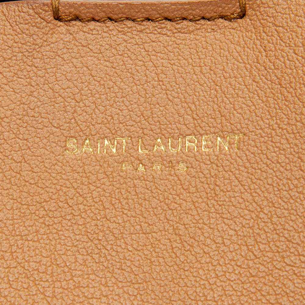 Saint Laurent Calfskin Fringe Large Shopping Tote (SHF-12520)