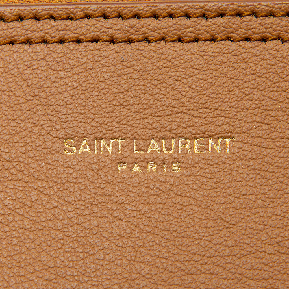 Saint Laurent Calfskin Fringe Large Shopping Tote (SHF-12520)